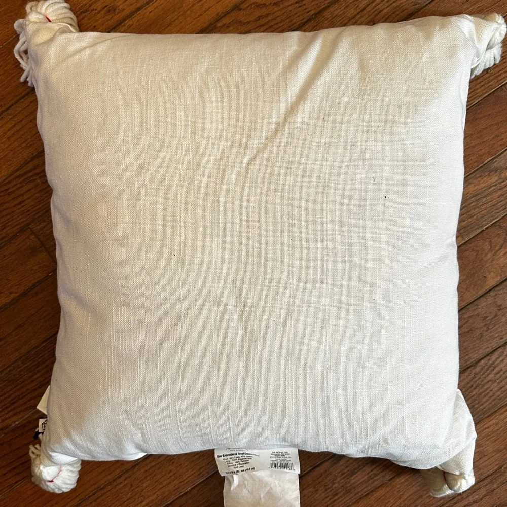 Hearth & Hand with Magnolia Christmas Reindeer Embroidered Pillow nwt